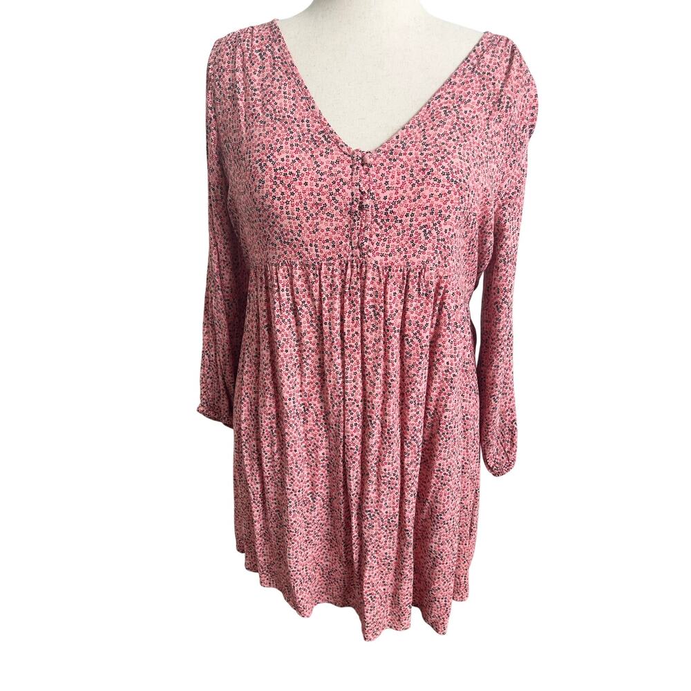 The Nines by Hatch Floral Long Sleeve Knee Length Dress XXL